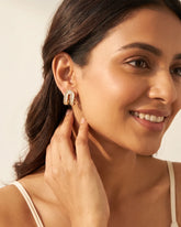 Golden Arc Stud Earrings