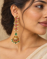Anvitha Ruby Vine Emerald Jhumka Earrings