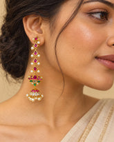Royal Kempu Pearl Cascade Jhumka Earrings