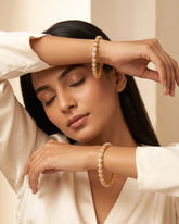 Ruby Accent Gold Bangles