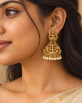 Lakshmika Heritage Pearl Temple Jhumka Earrings