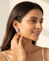 Silver Butterfly Pearl Studs