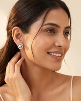 Silver Pearl Spiral Stud Earrings