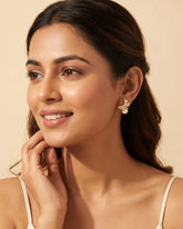 Sparkling Butterfly Pearl Earrings