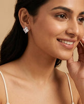 Sparkling Silver Square Drop Earrings