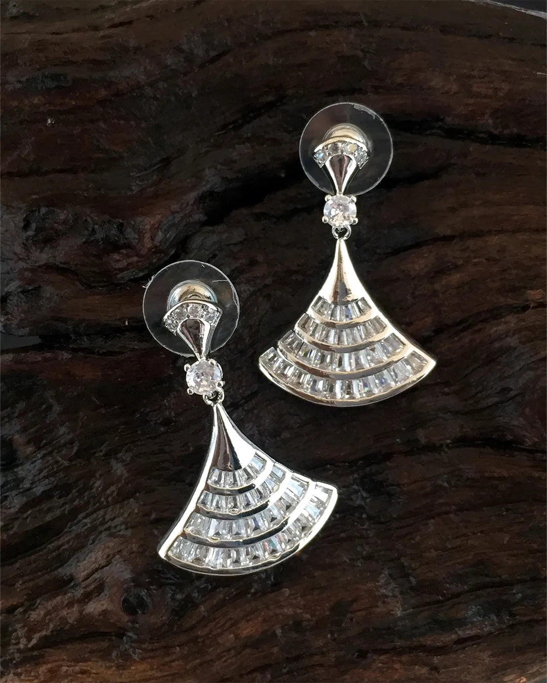 Crystal Fan Drop Earrings