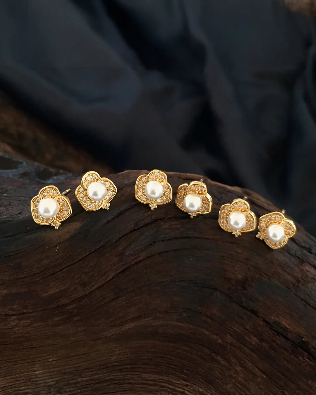 Pearl Blossom Stud Earrings