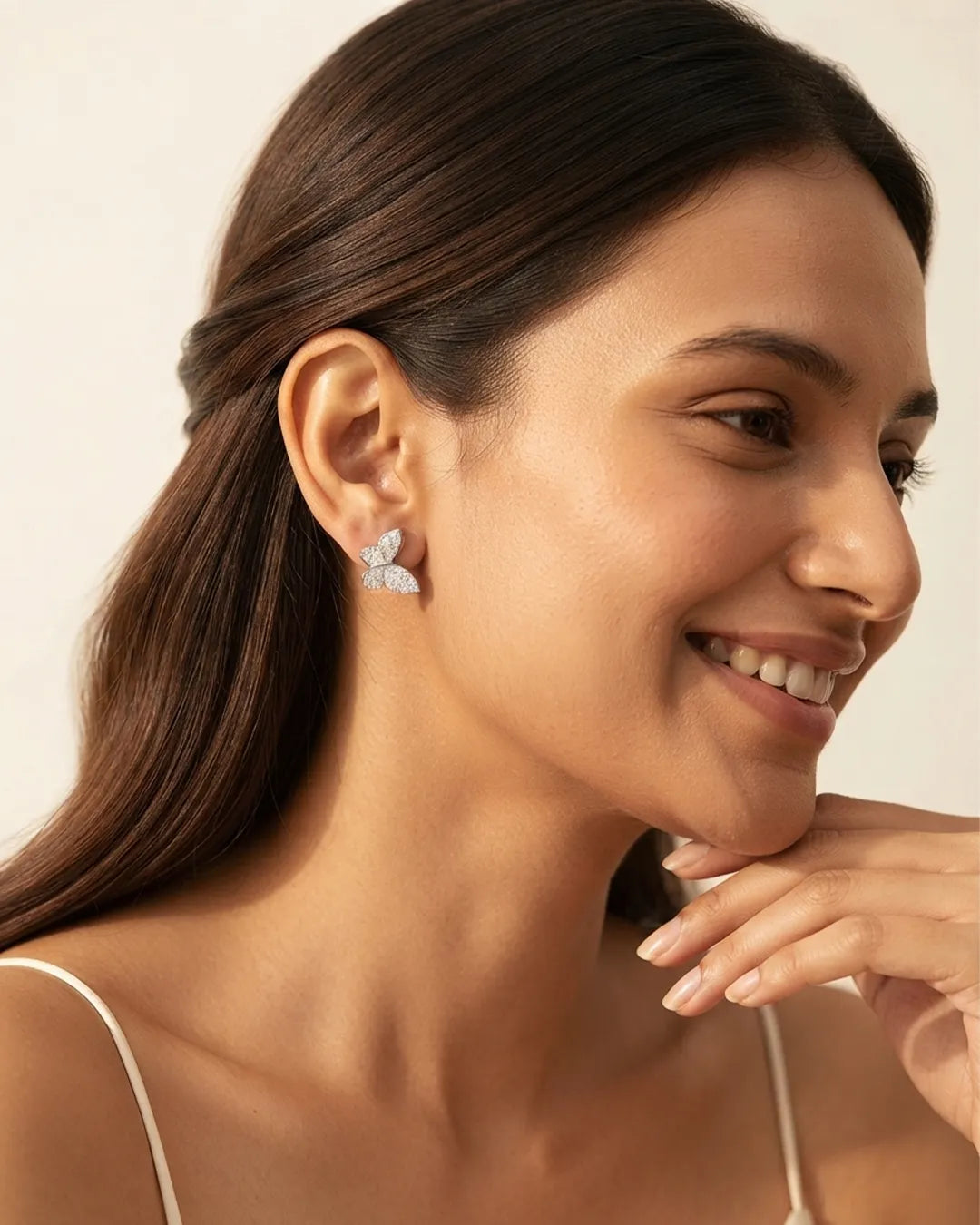 Crystal Butterfly Stud Earrings