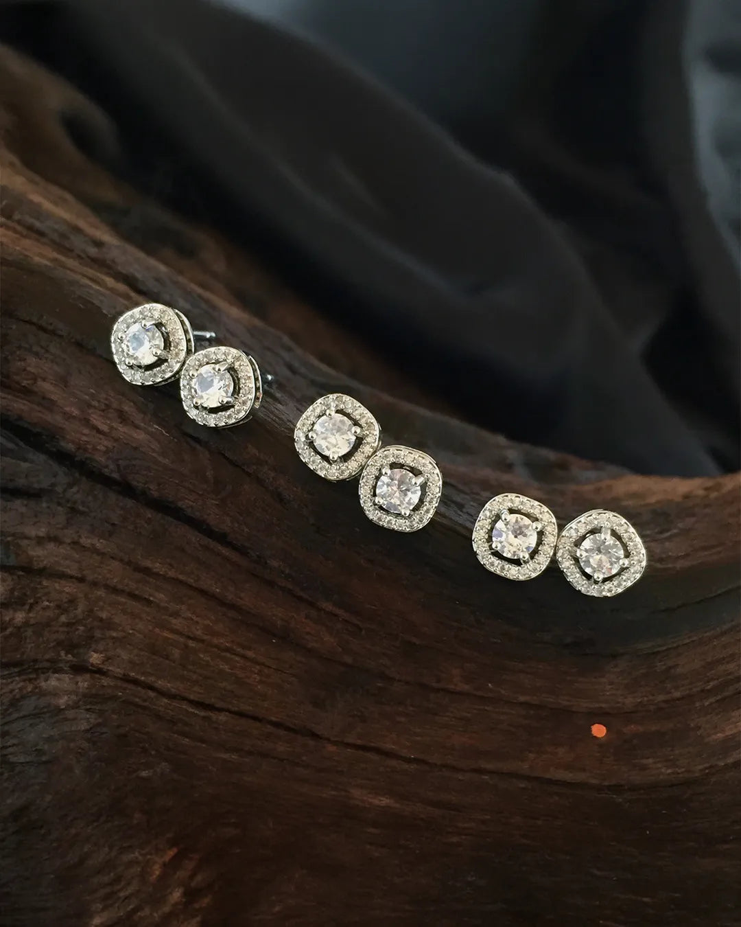 Sparkling Gem Stud Earrings