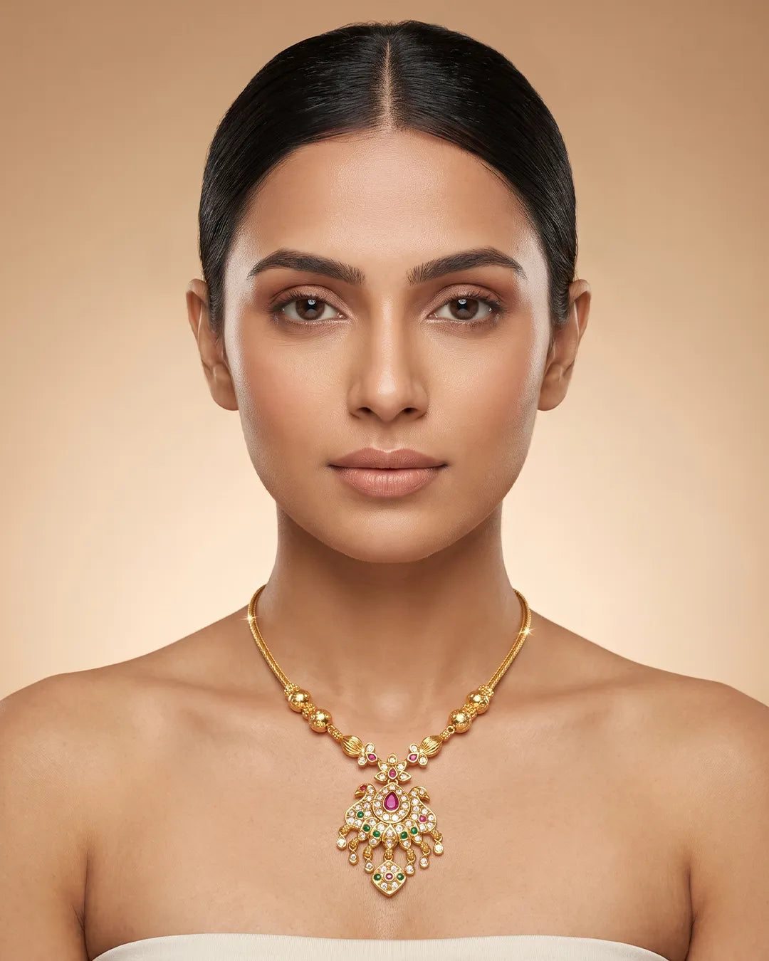 Mayil Ruby Pendant Necklace