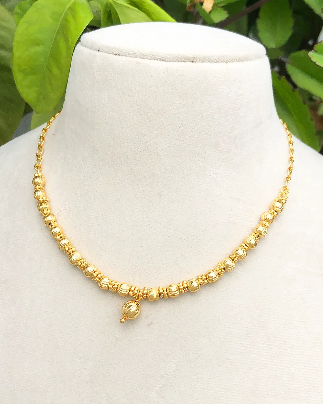 Ahalya Bead Drop Gold Chain