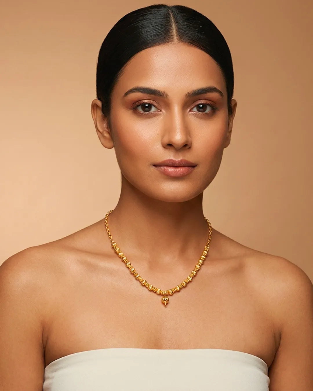 Ahalya Bead Drop Gold Chain
