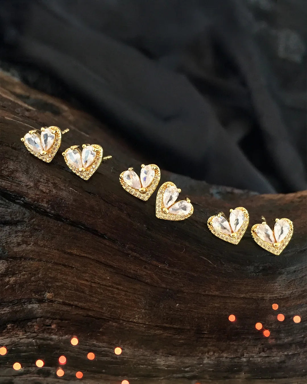 Crystal Heart Drop Earrings