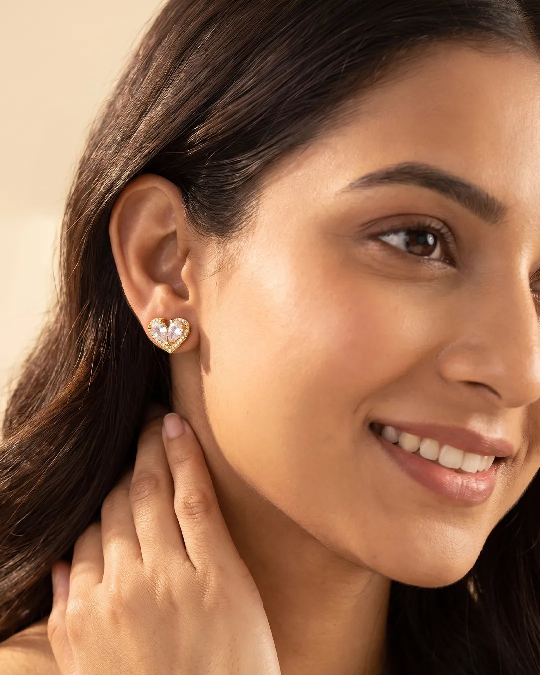Crystal Heart Drop Earrings