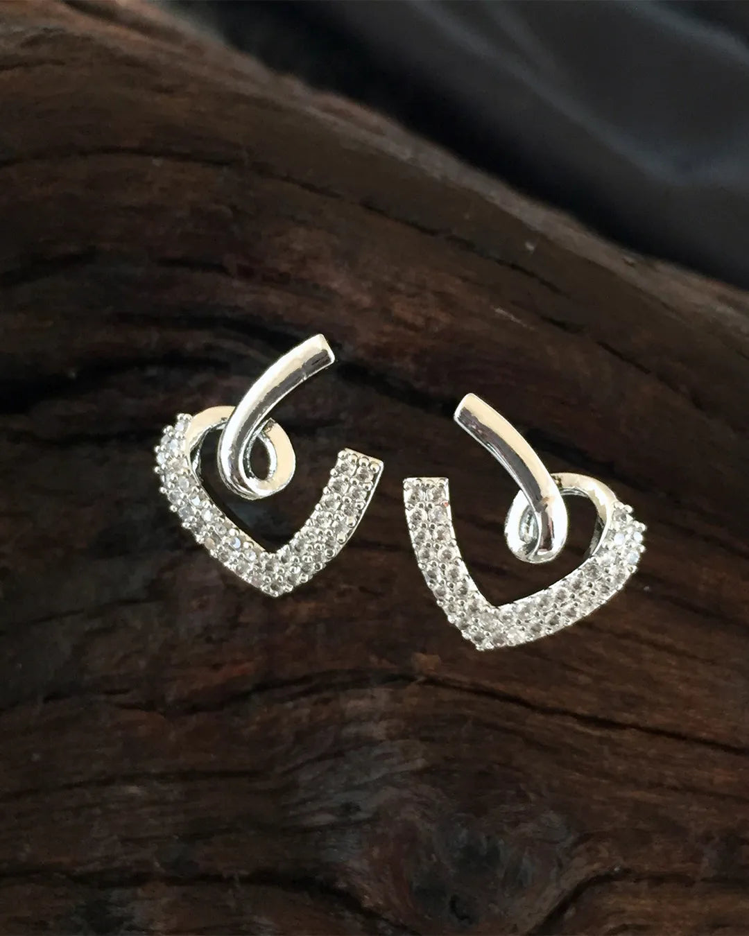 Elegant Silver Loop Stud Earrings