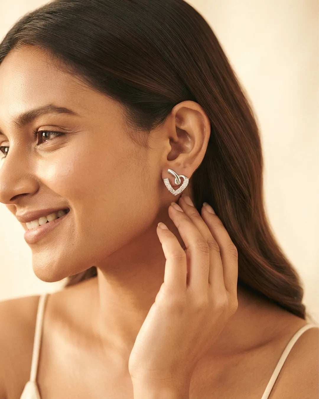 Elegant Silver Loop Stud Earrings