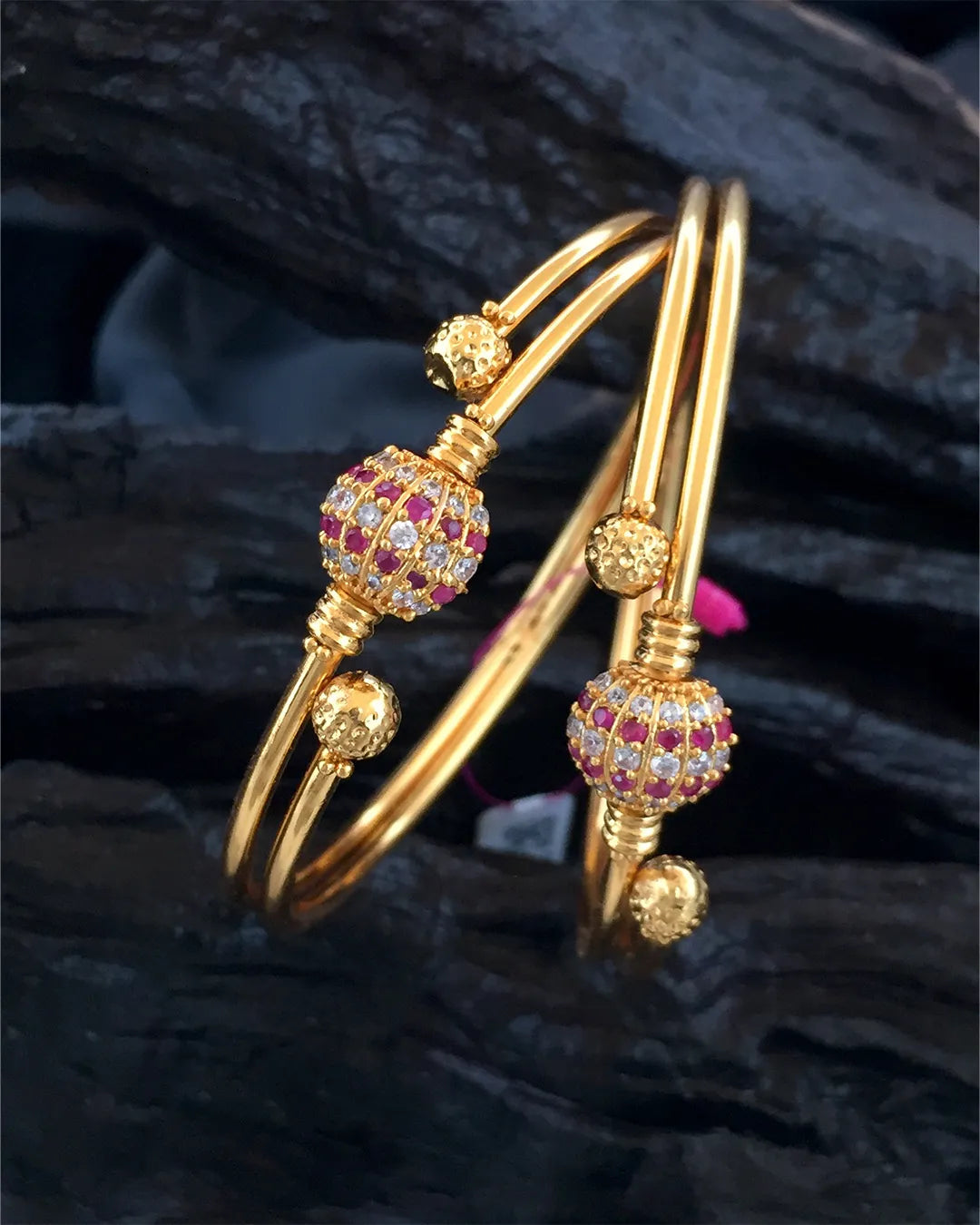 Gold Beaded Bangles