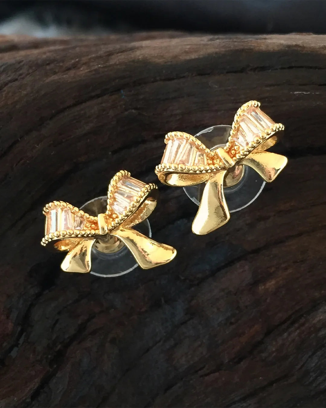 Golden Bow Drop Earrings