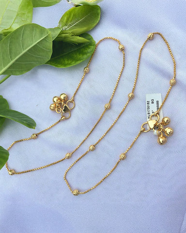 Harini Textured Gold Anklets