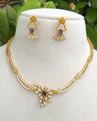 Ishani Violet Spark Jewellery Set
