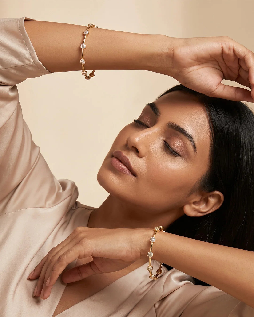 Ishani Crystal Bloom Kada Bangles