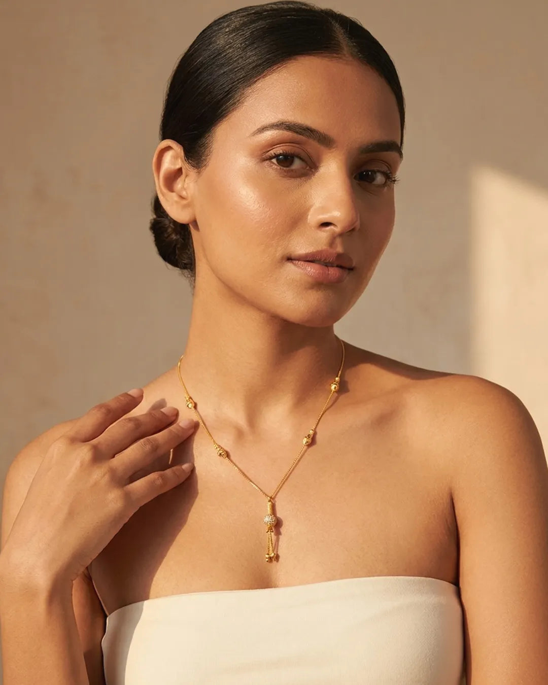 Kanika Drop Charm Gold Chain