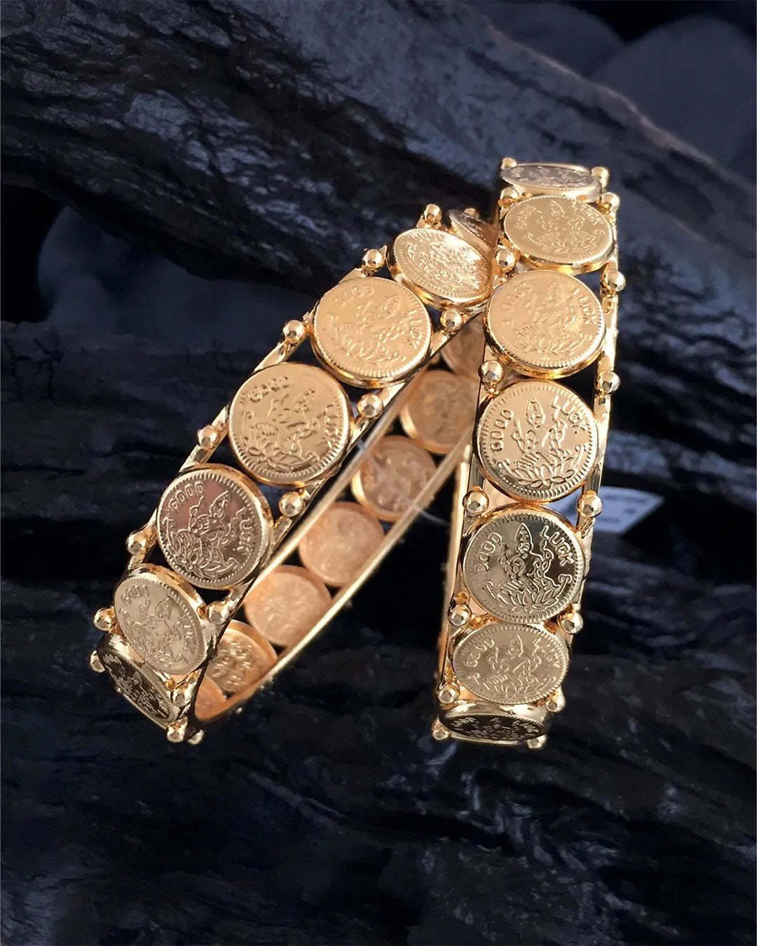 Lucky Gold Coin Bangles
