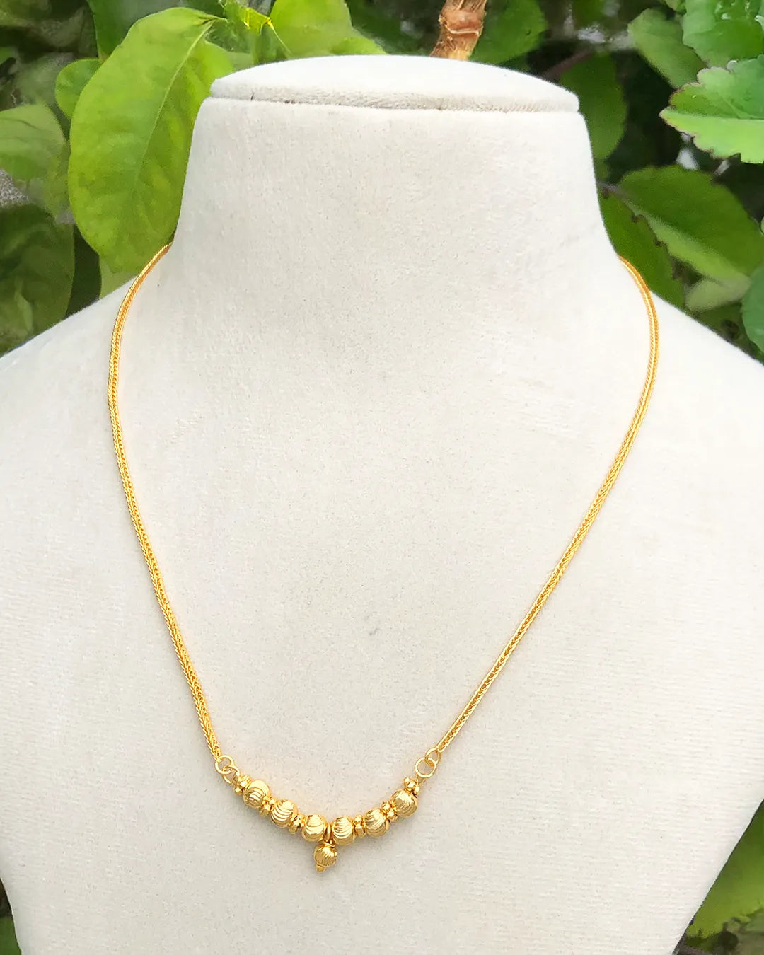 Naira Bead Charm Gold Chain