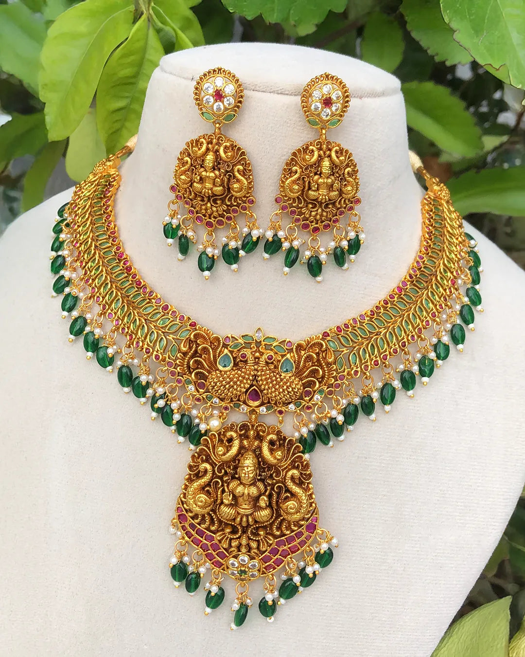 Peacock Lakshmi Necklace Set