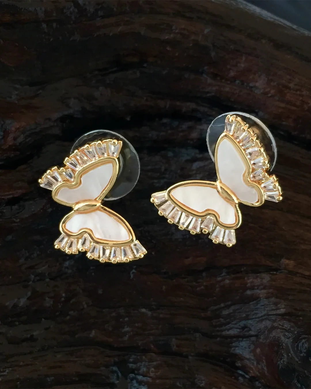 Pearl Butterfly Stud Earrings