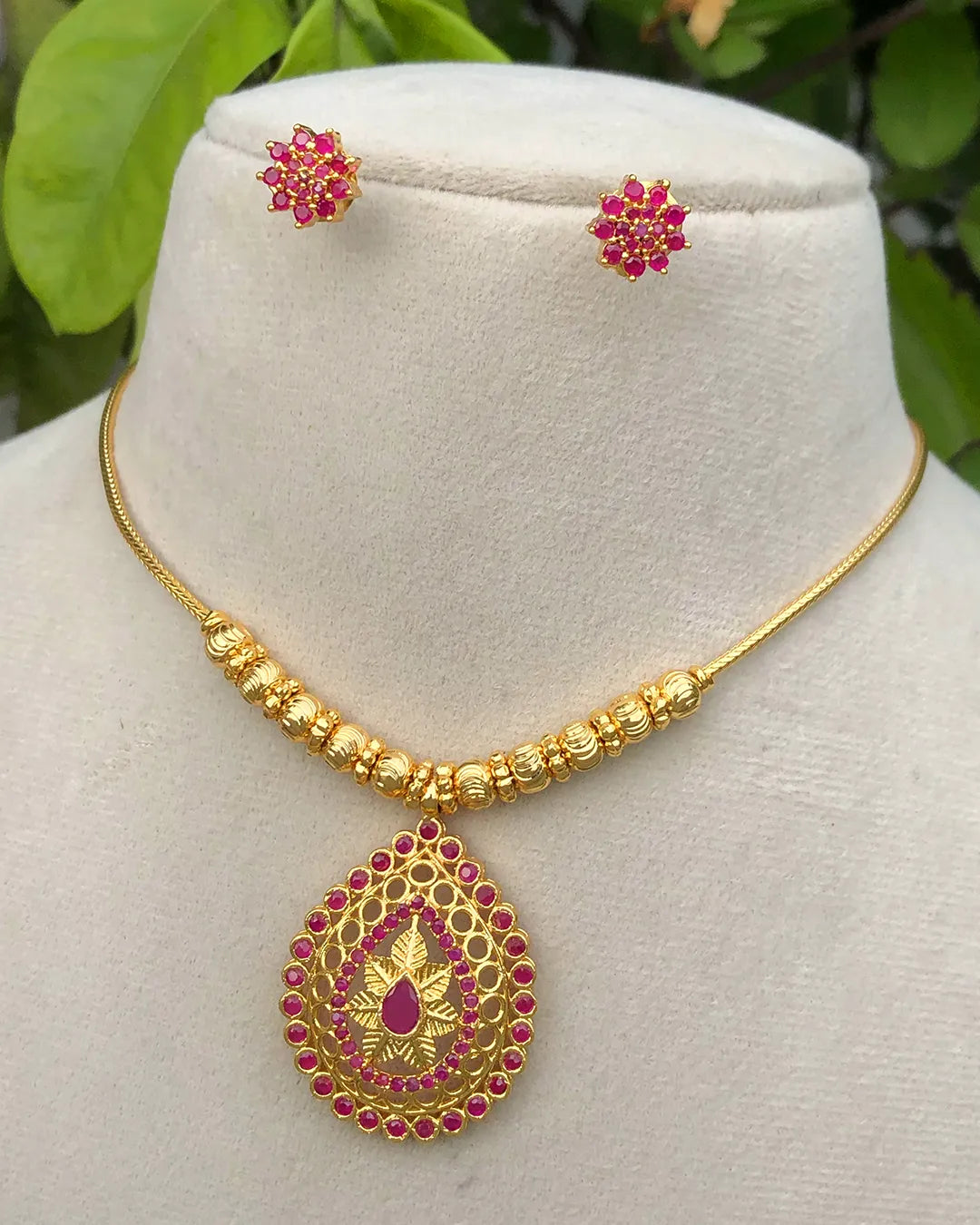 Rohini Ruby Jewellery Set