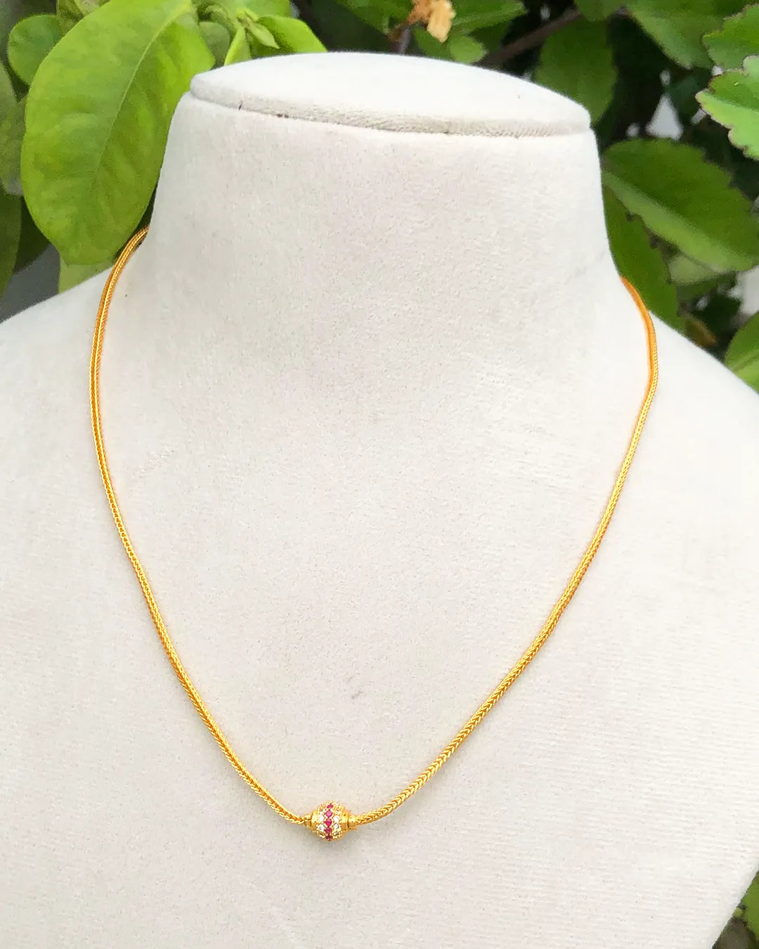 Ruhani Ruby Center Gold Chain