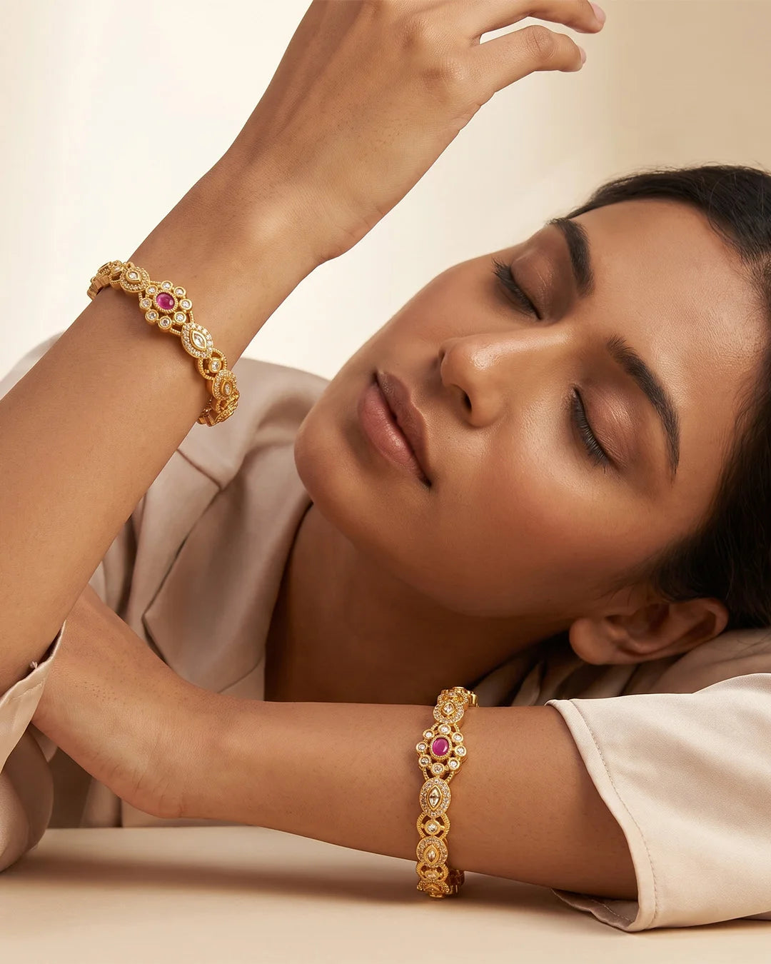 Ruby Heritage Gold Bangles