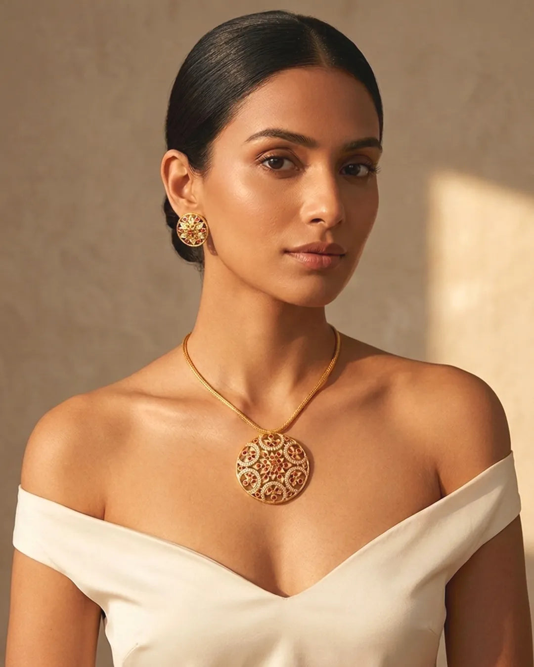 Ruby Mandala Jewellery Set