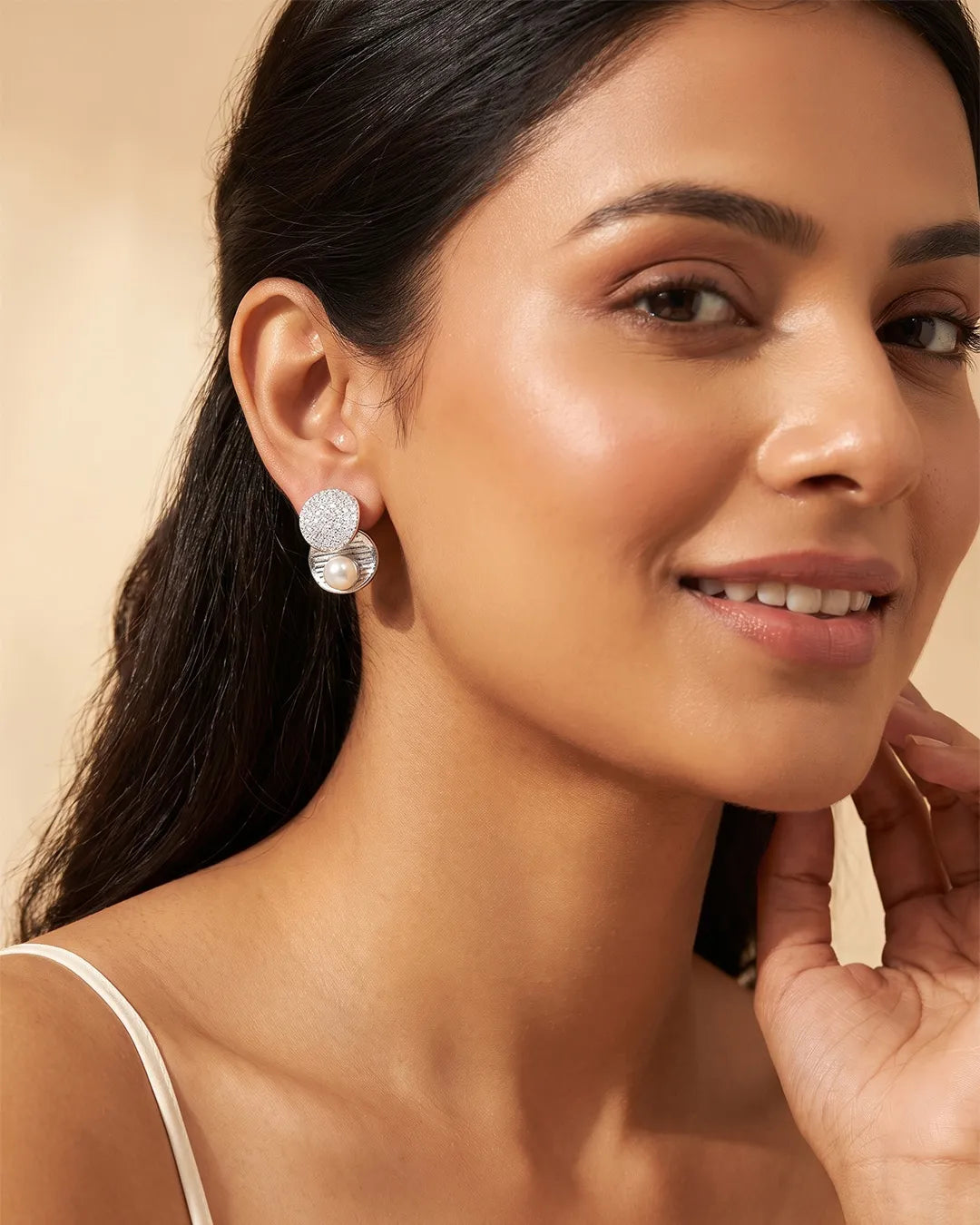 Sparkle Pearl Duo Earrings