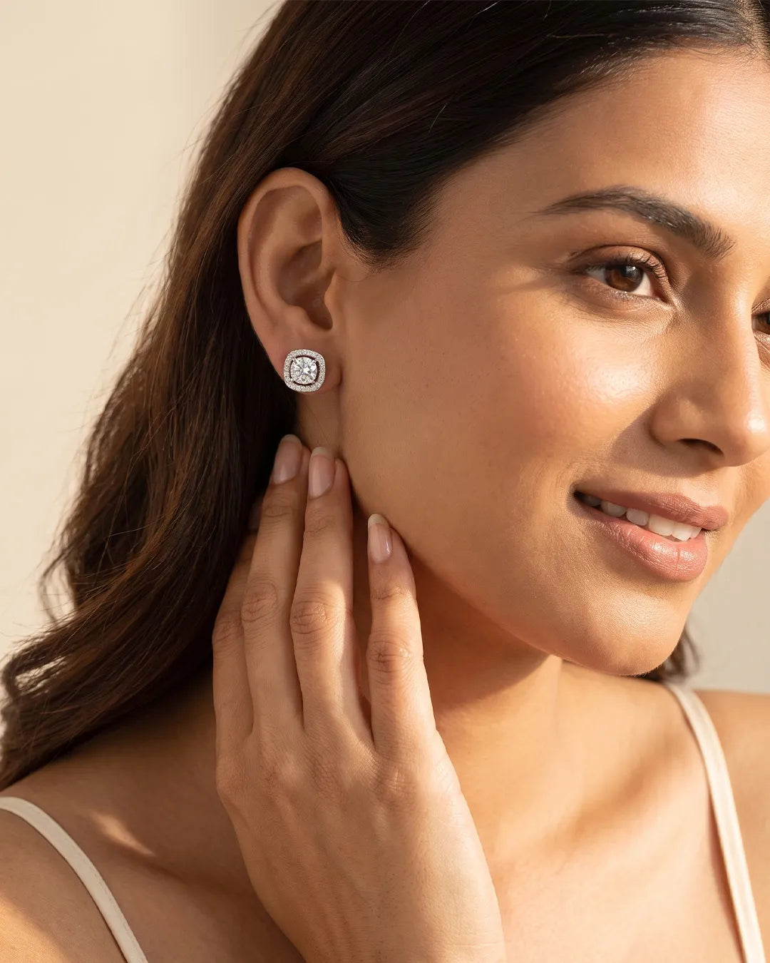 Sparkling Gem Stud Earrings