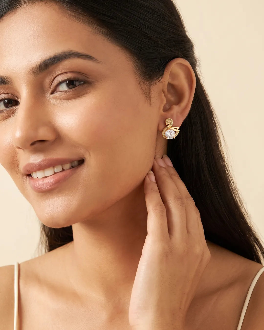 Swan Sparkle Stud Earrings