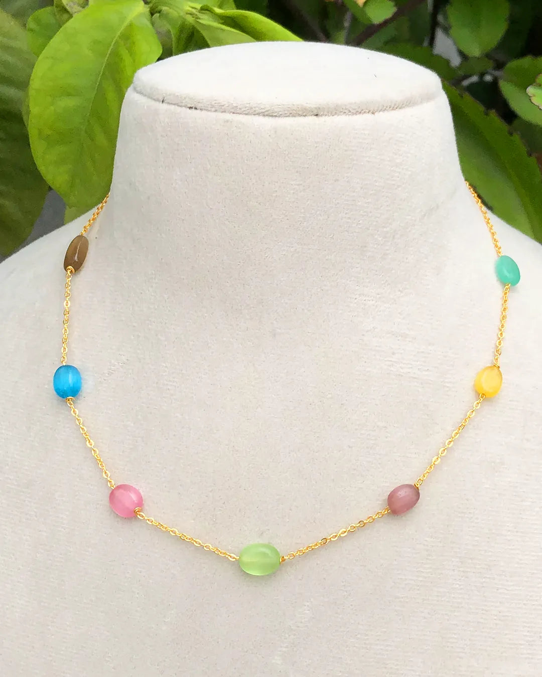 Vihana Pastel Bead Gold Chain