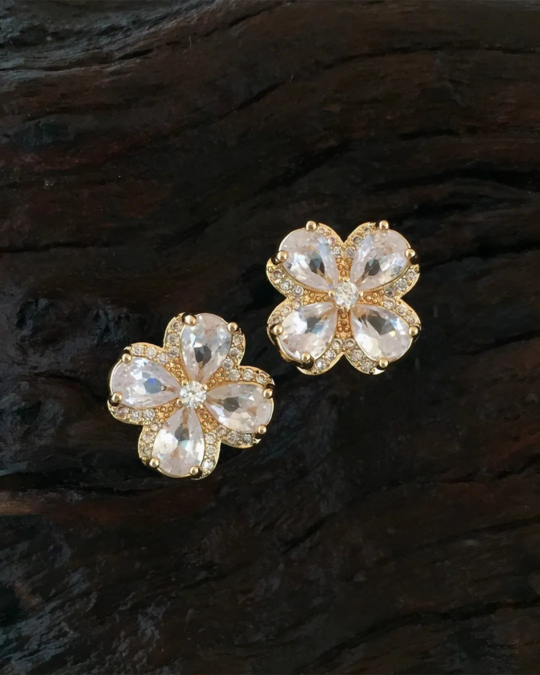 Sparkling Flower Stud Earrings